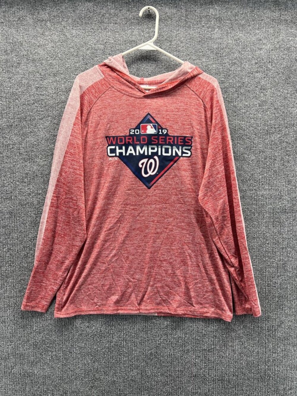 Majestic Hoodie Mens Large Red Washington Nationals MLB Baseball 2019 WS Champs